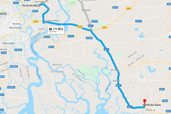 di chuyển từ sài gòn đến hồ đá xanh