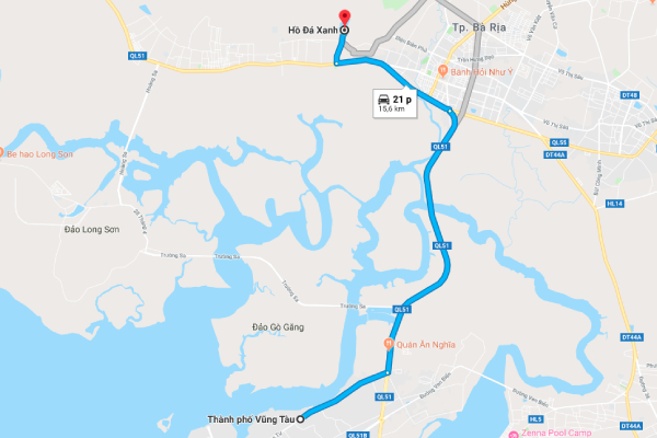 di chuyển từ vũng tàu đến hồ đá xanh